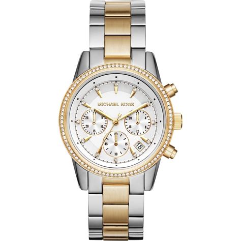 michael kors women's ritz two tone chronograph watch|Amazon.com: Michael Kors Ritz Chronograph Two .